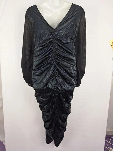11 Honore Black Shimmer Ruched Dress Size XXXL by SwapUp-Online Second Hand Store-Online Thrift Store