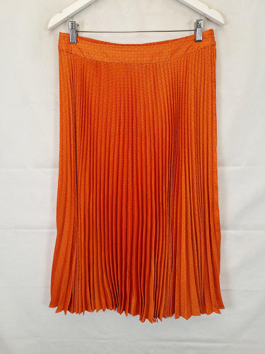 Trenery Citrus Silky Accordion Midi Skirt Size 12 by SwapUp-Online Second Hand Store-Online Thrift Store