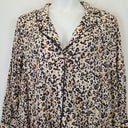 Anthropologie Animal Print Collared Frill Midi Dress Size L by SwapUp-Online Second Hand Store-Online Thrift Store