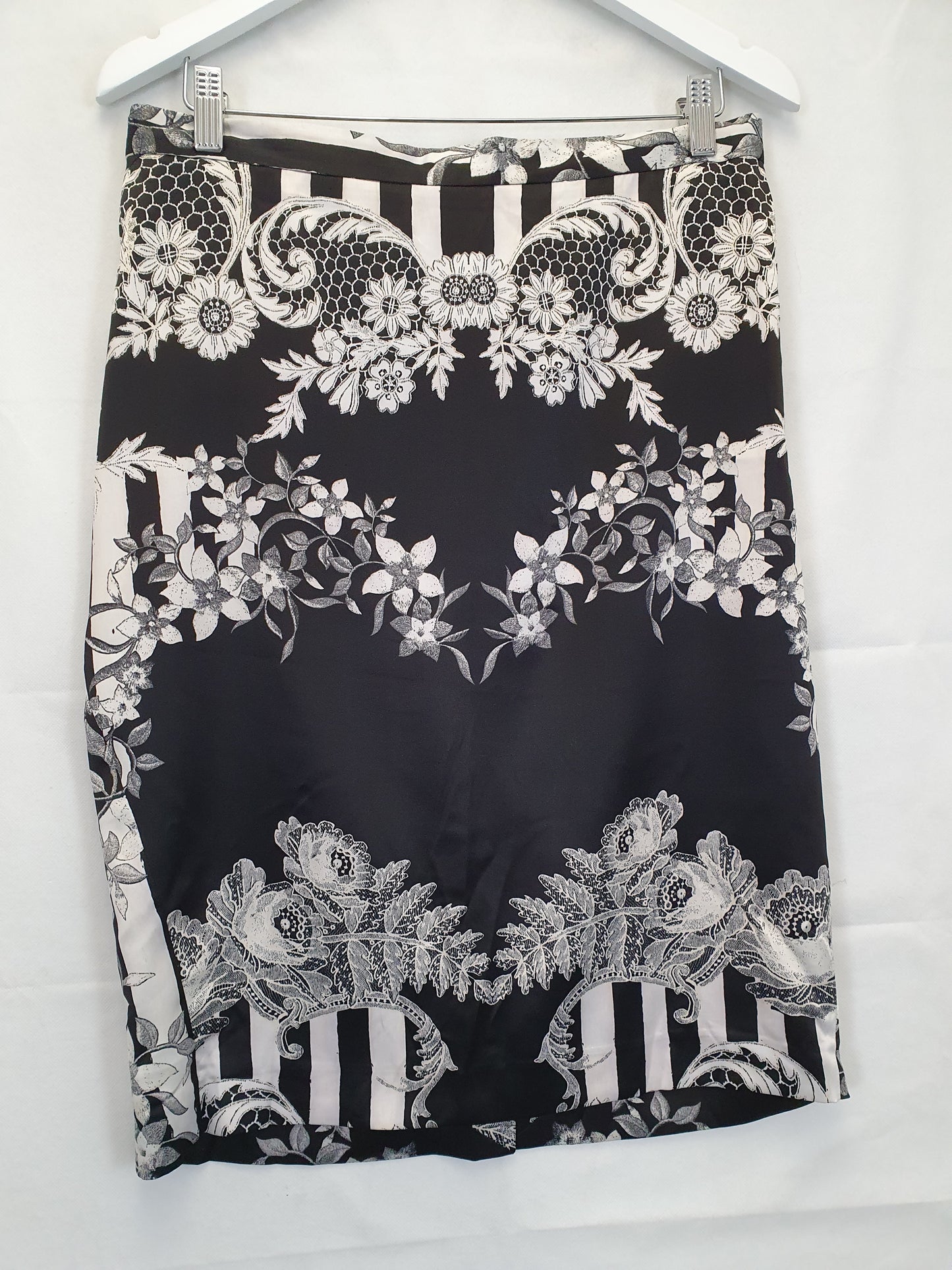 Just Cavalli Monochrome Floral Evening Midi Skirt Size 14 by SwapUp-Online Second Hand Store-Online Thrift Store