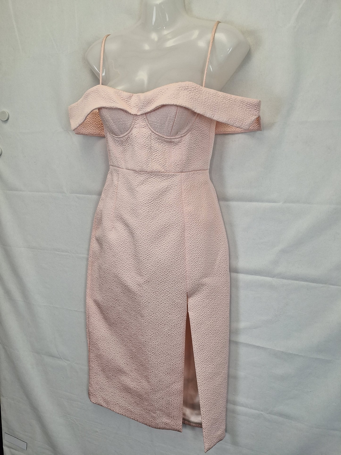 Nicola Finetti Strapless Slit Bustier Midi Dress Size 8 by SwapUp-Online Second Hand Store-Online Thrift Store