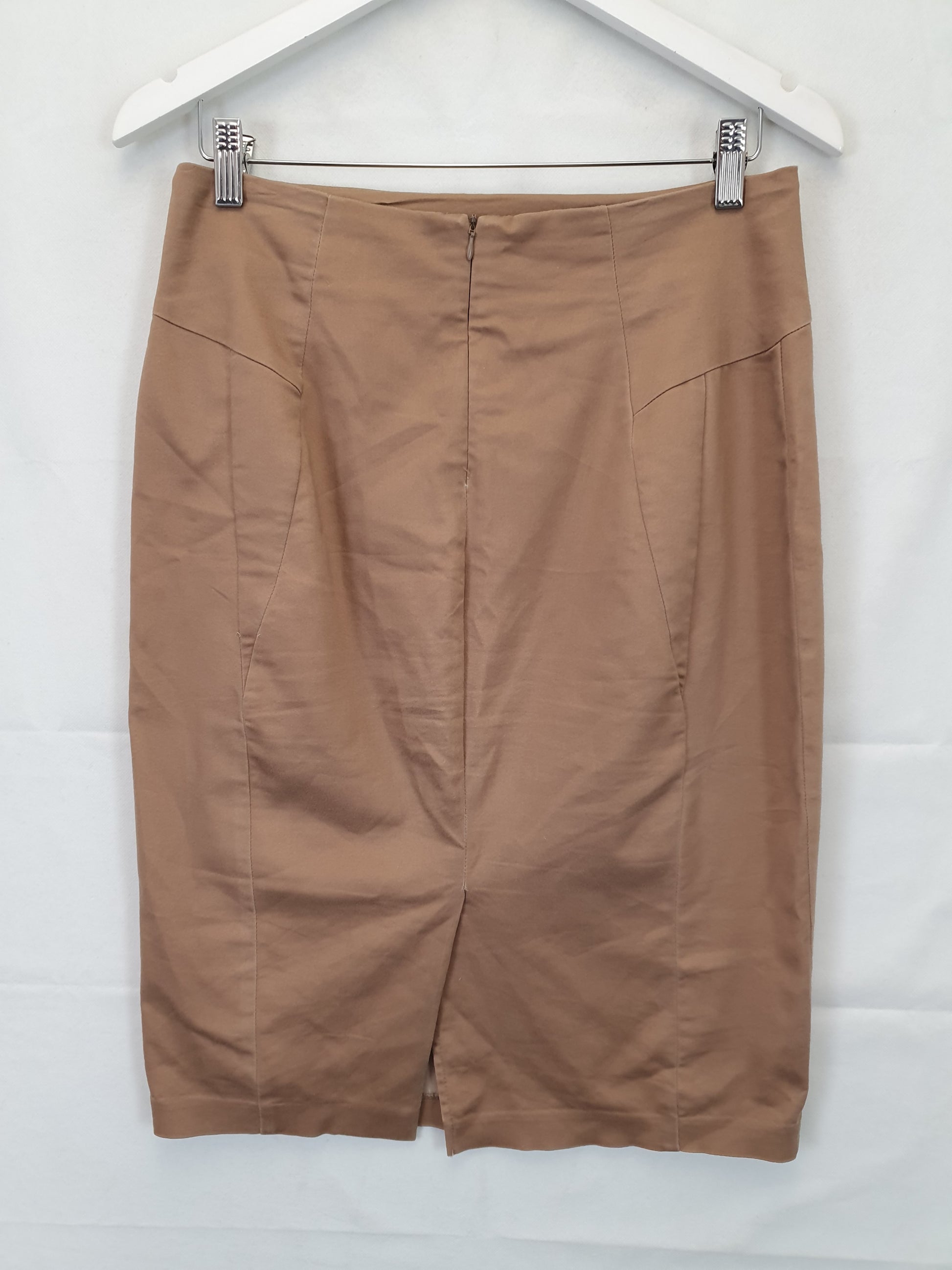 Studio . W  Tan Pencil Midi Skirt Size 10 by SwapUp-Online Second Hand Store-Online Thrift Store