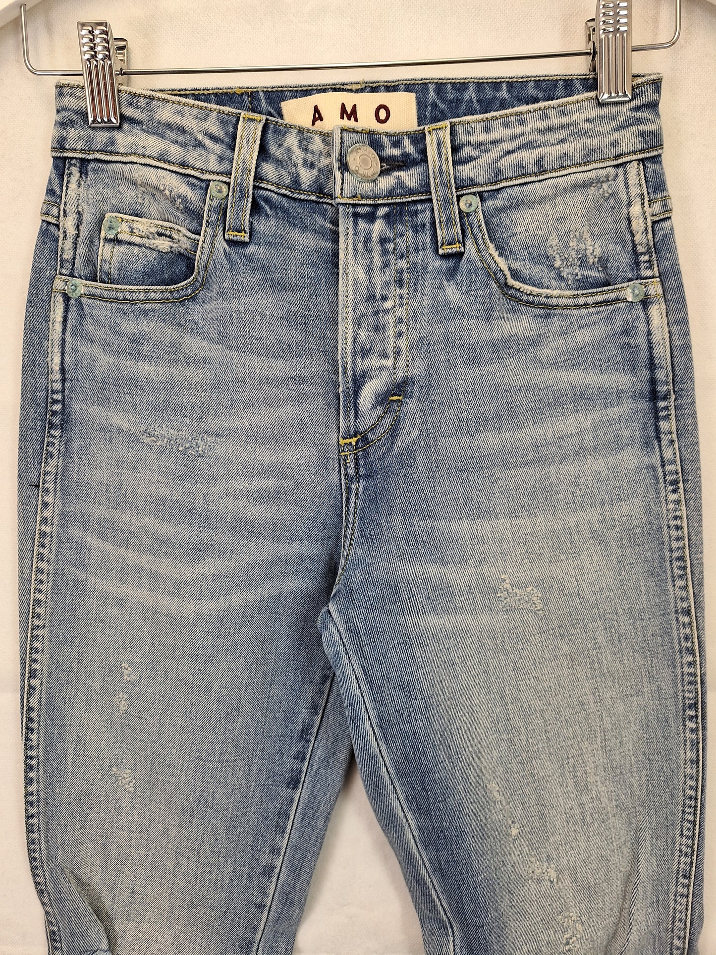 AMO Babe Trippin Distressed Denim Jeans Size 6 by SwapUp-Online Second Hand Store-Online Thrift Store