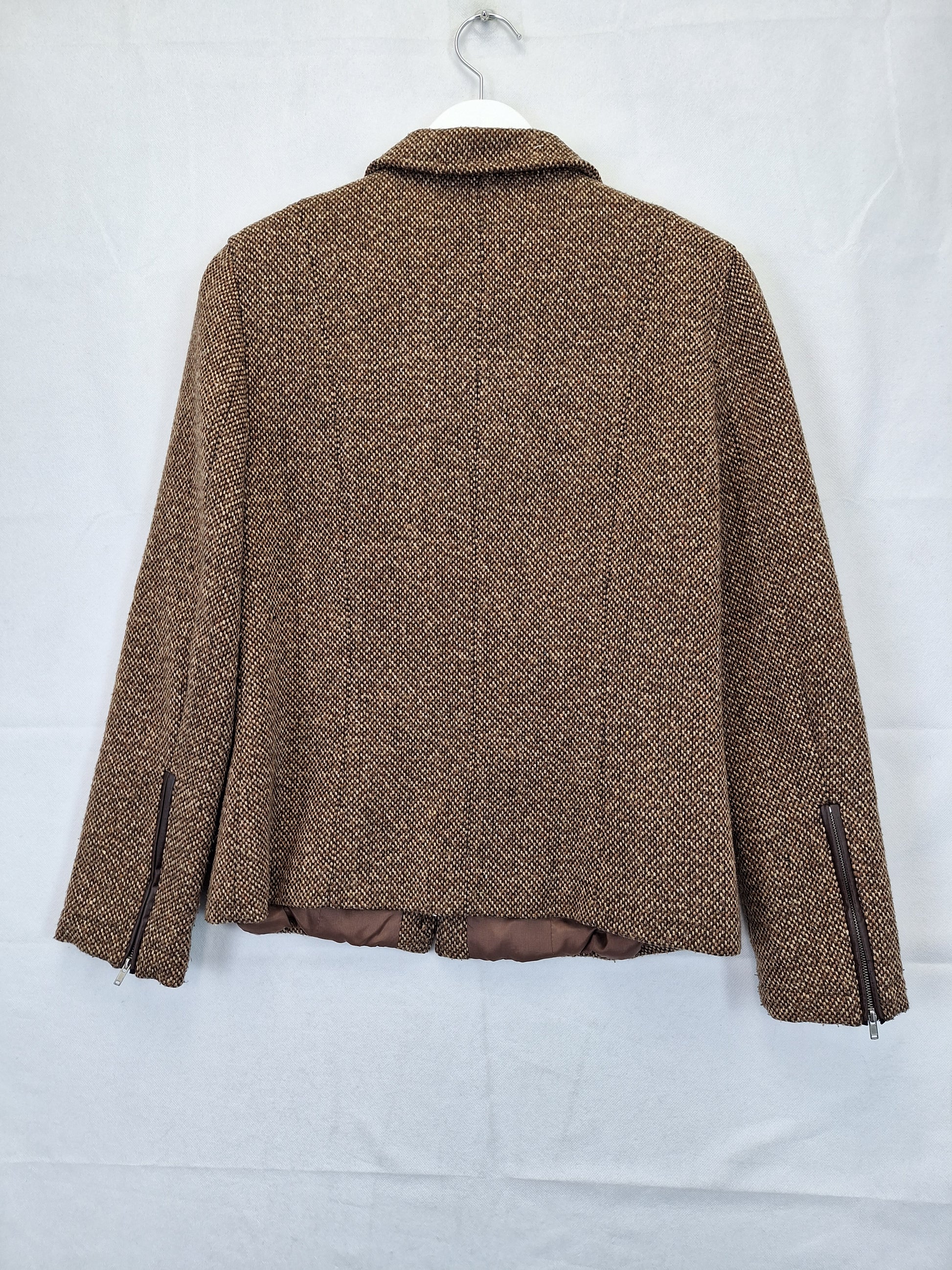 Zoe Brown Tweed Jacket Size 12 by SwapUp-Online Second Hand Store-Online Thrift Store