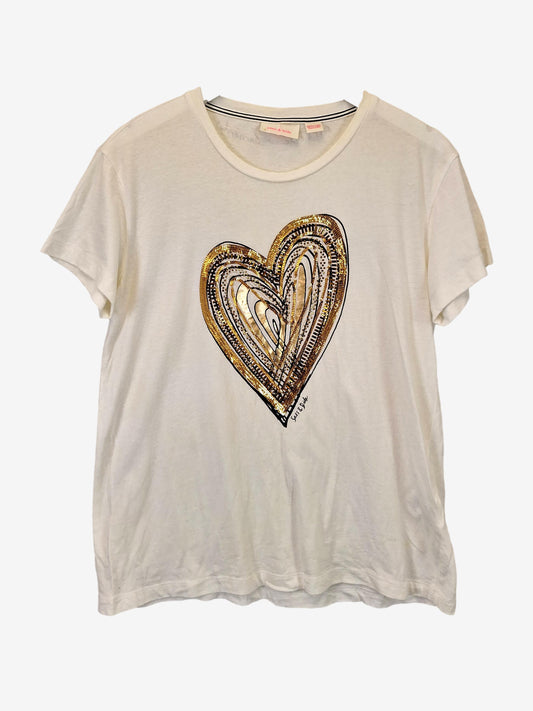 Sass & Bide Embellished Heart Classic T-shirt Size M by SwapUp-Online Second Hand Store-Online Thrift Store