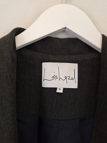 Lois Hazel Charcoal Belted Office Staple Jacket Size 10 by SwapUp-Online Second Hand Store-Online Thrift Store