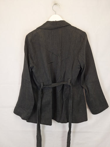 Lois Hazel Charcoal Belted Office Staple Jacket Size 10 by SwapUp-Online Second Hand Store-Online Thrift Store