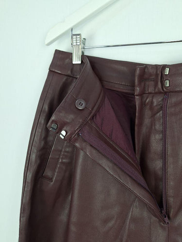 Saba Burgundy Faux Leather Soft Pants Size 12 by SwapUp-Online Second Hand Store-Online Thrift Store