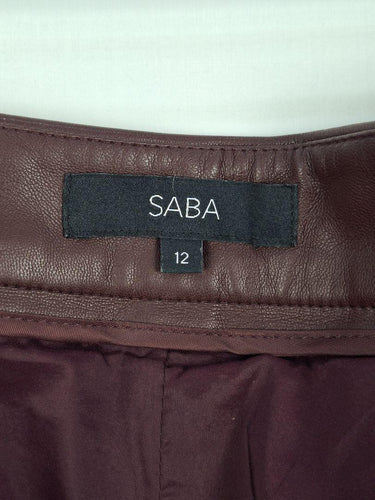 Saba Burgundy Faux Leather Soft Pants Size 12 by SwapUp-Online Second Hand Store-Online Thrift Store
