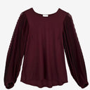 Witchery Merlot Pleated Chiffon Sleeve Top Size XXS by SwapUp-Online Second Hand Store-Online Thrift Store
