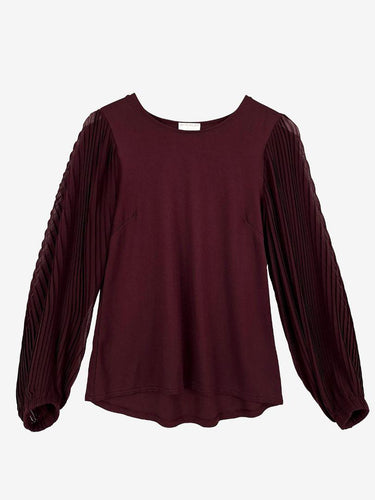 Witchery Merlot Pleated Chiffon Sleeve Top Size XXS by SwapUp-Online Second Hand Store-Online Thrift Store