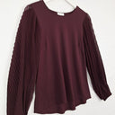 Witchery Merlot Pleated Chiffon Sleeve Top Size XXS by SwapUp-Online Second Hand Store-Online Thrift Store