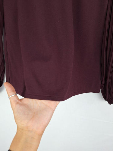 Witchery Merlot Pleated Chiffon Sleeve Top Size XXS by SwapUp-Online Second Hand Store-Online Thrift Store