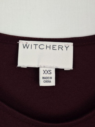 Witchery Merlot Pleated Chiffon Sleeve Top Size XXS by SwapUp-Online Second Hand Store-Online Thrift Store