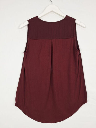 Witchery Burgundy Sleeveless Office Top Size XS by SwapUp-Online Second Hand Store-Online Thrift Store