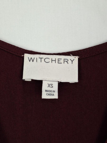 Witchery Burgundy Sleeveless Office Top Size XS by SwapUp-Online Second Hand Store-Online Thrift Store