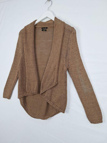 Massimo Dutti Mocha Chunky Weave Knit Cardigan Size XS by SwapUp-Online Second Hand Store-Online Thrift Store