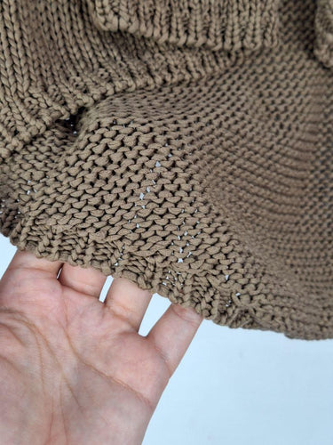 Massimo Dutti Mocha Chunky Weave Knit Cardigan Size XS by SwapUp-Online Second Hand Store-Online Thrift Store