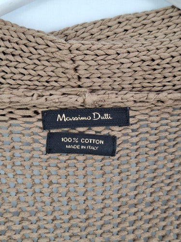 Massimo Dutti Mocha Chunky Weave Knit Cardigan Size XS by SwapUp-Online Second Hand Store-Online Thrift Store