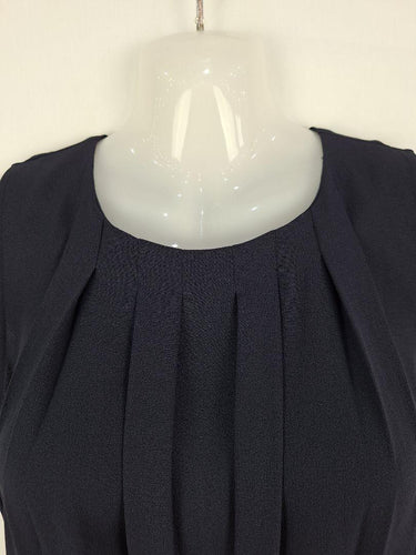 G2000 Soft Pleated Navy Work Midi Dress Size M by SwapUp-Online Second Hand Store-Online Thrift Store