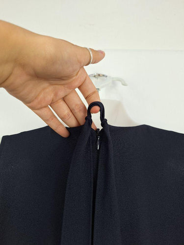 G2000 Soft Pleated Navy Work Midi Dress Size M by SwapUp-Online Second Hand Store-Online Thrift Store
