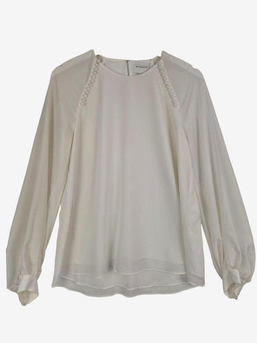Witchery Vanilla Button Detail Semi Sheer Top Size 10 by SwapUp-Online Second Hand Store-Online Thrift Store