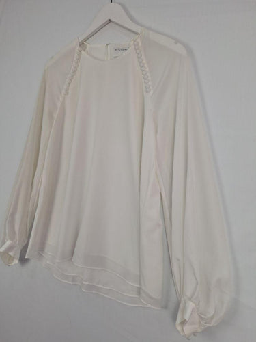 Witchery Vanilla Button Detail Semi Sheer Top Size 10 by SwapUp-Online Second Hand Store-Online Thrift Store