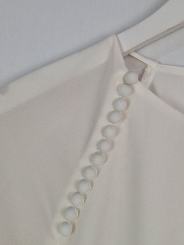 Witchery Vanilla Button Detail Semi Sheer Top Size 10 by SwapUp-Online Second Hand Store-Online Thrift Store