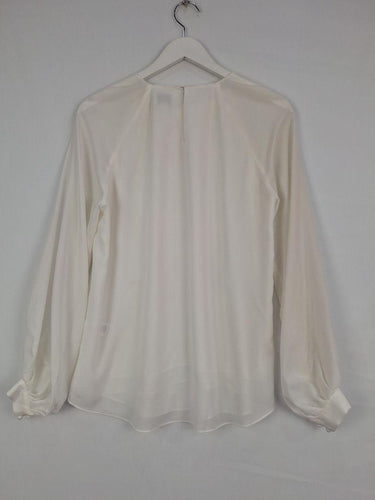 Witchery Vanilla Button Detail Semi Sheer Top Size 10 by SwapUp-Online Second Hand Store-Online Thrift Store