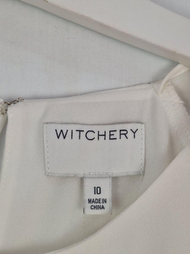 Witchery Vanilla Button Detail Semi Sheer Top Size 10 by SwapUp-Online Second Hand Store-Online Thrift Store