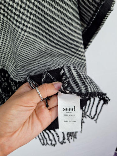 Seed Hounds Tooth Fringed Shawl Cardigan Size OSFA by SwapUp-Online Second Hand Store-Online Thrift Store