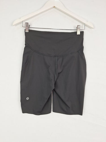 Lululemon Charcoal Overlocked edge Activewear Shorts Size 10 by SwapUp-Online Second Hand Store-Online Thrift Store
