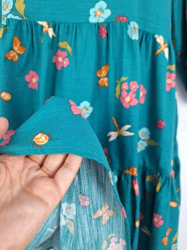 Princess Highway Teal Butterfly Garden Midi Dress Size 12 by SwapUp-Online Second Hand Store-Online Thrift Store