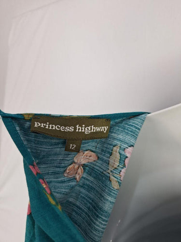 Princess Highway Teal Butterfly Garden Midi Dress Size 12 by SwapUp-Online Second Hand Store-Online Thrift Store