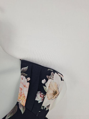 Review Navy Bloom Classy Midi Dress Size 12 by SwapUp-Online Second Hand Store-Online Thrift Store