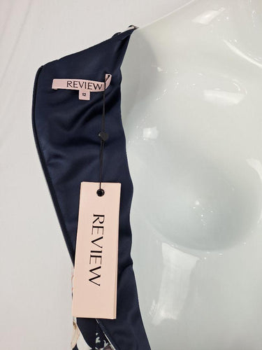Review Navy Bloom Classy Midi Dress Size 12 by SwapUp-Online Second Hand Store-Online Thrift Store
