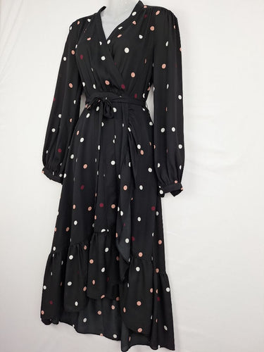 Kate Spade Autumn Polka Dot Wrap Maxi Dress Size 8 by SwapUp-Online Second Hand Store-Online Thrift Store