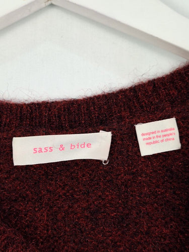Sass & Bide Shimmering Wine Red Split Back Jumper Size XXS by SwapUp-Online Second Hand Store-Online Thrift Store