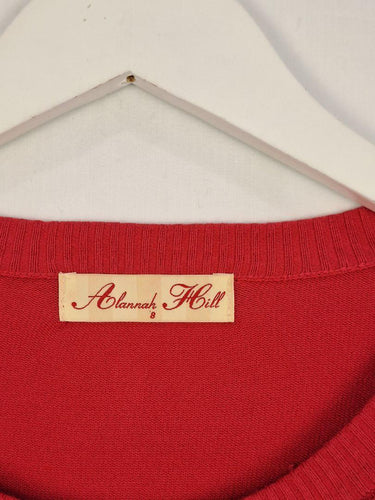 Alannah Hill Diamond Beaded Warm Pink Cardigan Size 8 by SwapUp-Online Second Hand Store-Online Thrift Store