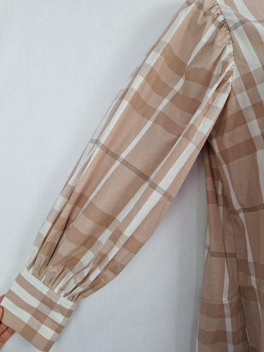 Zoe Kratzmann Mocha Button-up Plaid Dress Size 10 by SwapUp-Online Second Hand Store-Online Thrift Store