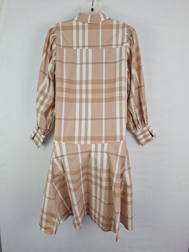 Zoe Kratzmann Mocha Button-up Plaid Dress Size 10 by SwapUp-Online Second Hand Store-Online Thrift Store