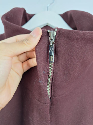 Veronika Maine Merlot Zip Up Wool Blend Winter Warmer Coat Size 12 by SwapUp-Online Second Hand Store-Online Thrift Store