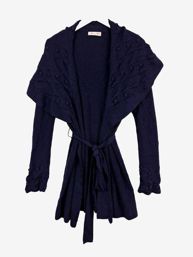 Alannah Hill Navy Fold Over Bobble Cardigan Size 12 by SwapUp-Online Second Hand Store-Online Thrift Store