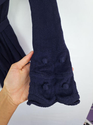 Alannah Hill Navy Fold Over Bobble Cardigan Size 12 by SwapUp-Online Second Hand Store-Online Thrift Store