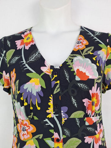Leona Edmiston Bright Floral Button Front Midi Dress Size 12 by SwapUp-Online Second Hand Store-Online Thrift Store
