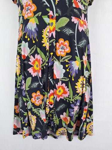 Leona Edmiston Bright Floral Button Front Midi Dress Size 12 by SwapUp-Online Second Hand Store-Online Thrift Store