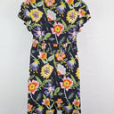 Leona Edmiston Bright Floral Button Front Midi Dress Size 12 by SwapUp-Online Second Hand Store-Online Thrift Store