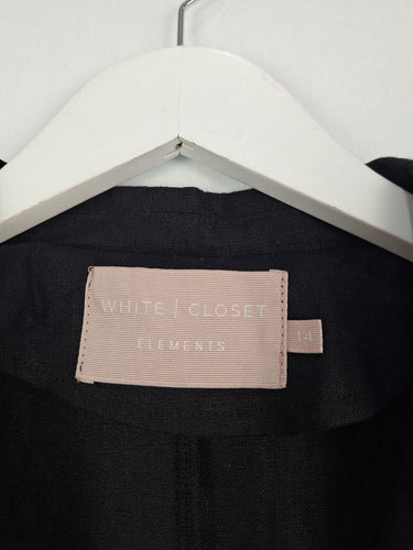 White Closet Cropped Button up Linen Top Size 14 by SwapUp-Online Second Hand Store-Online Thrift Store