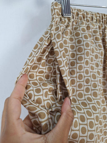 Seed Earthy Geometric Light Linen Pants Size 8 by SwapUp-Online Second Hand Store-Online Thrift Store