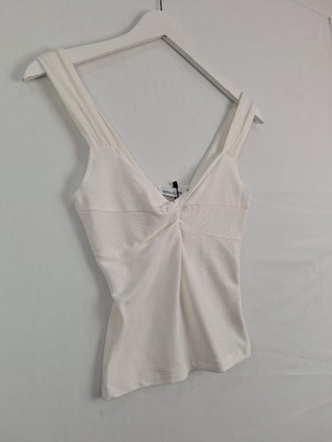 Atmos & Here White Twist Front Tank Top Size 8 by SwapUp-Online Second Hand Store-Online Thrift Store